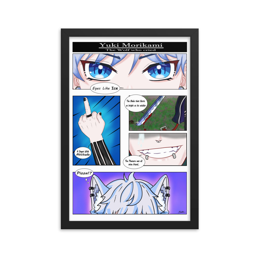 VTuber Academy Studio - Yuki Morikami Manga Panel Teaser Framed poster