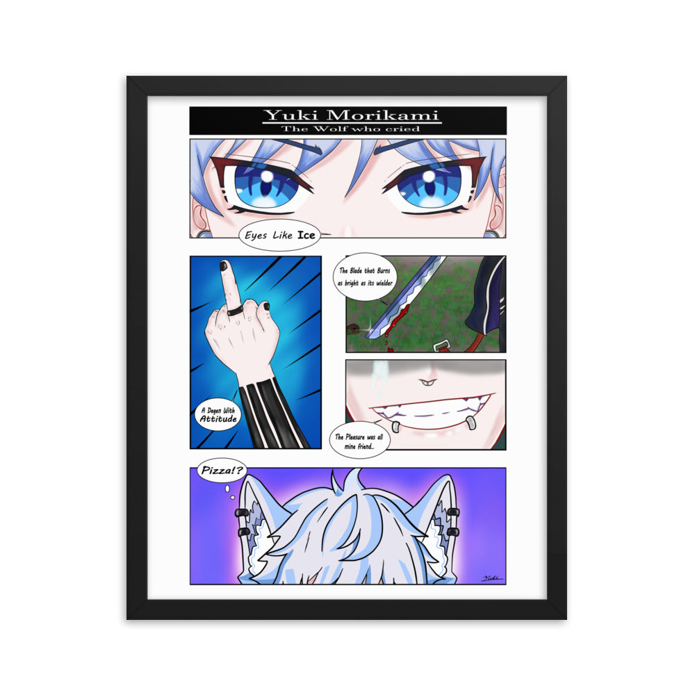 VTuber Academy Studio - Yuki Morikami Manga Panel Teaser Framed poster